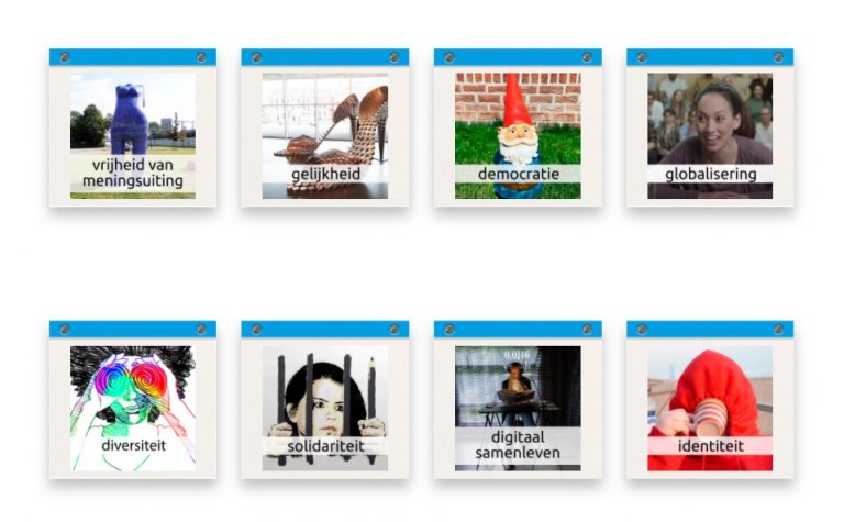 Homepage van de Digitale Scheurkalender Burgerschap met lessen over urgente en complexe onderwerpen voor vmbo-leerlingen